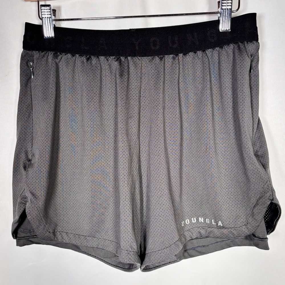 Youngla Shorts Mens Small Running Mesh Gym Athleisure Performance Active Casual